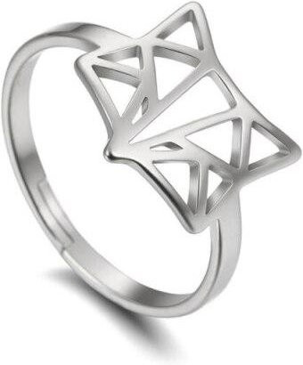 Ring mit Blume, Edelstahl, gray, Damen, offen verstellbar - Bild 1