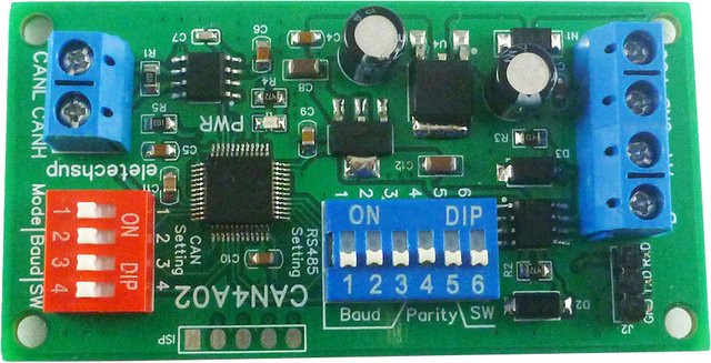 eletechsup CAN4A02 CAN zu RS485 RS232 RS422 CANBUS Serieller Protokollkonverter 2-Wege-transparentes Datenübertragungsmodul in Grün - Bild 1