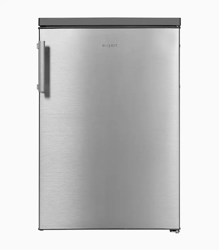 Exquisit KS16-V-H-010E Vollraumkühlschrank in Silver mit Inoxlook, Flaschenregal und LED-Innenbeleuchtung, B/T/H: 57,5 x 60,0 x 133,0 cm - Bild 3
