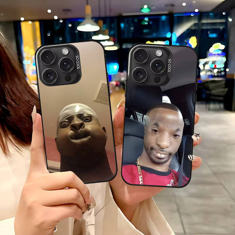 Stoßfeste Handyhülle Hässlicher Mann für Apple iPhone 11 bis 17 Pro Max Plus in Silber - Bild 2