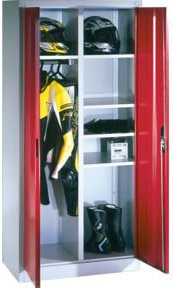 C+P Akten-Garderobenschrank Acurado mit Drehtüren, Front Rubinrot, Korpus Lichtgrau, H: 195,0 cm, B: 93,0 cm, T: 50,0 cm - Bild 1