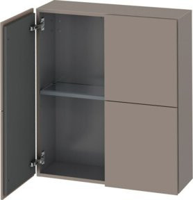 Duravit L-Cube Halbhochschrank mit 2 Türen in Basalt Matt, B/T/H: 70 x 24,3 x 80 cm - Bild 1