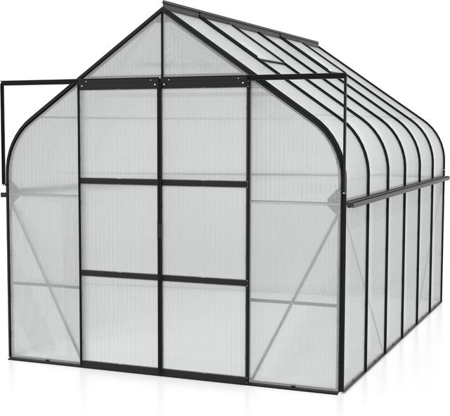 Vitavia Gewächshaus Diana 9900 Schwarz mit 9,9 m² Fläche, Aluminiumrahmen und 4 mm Polycarbonat-Platten - Bild 1