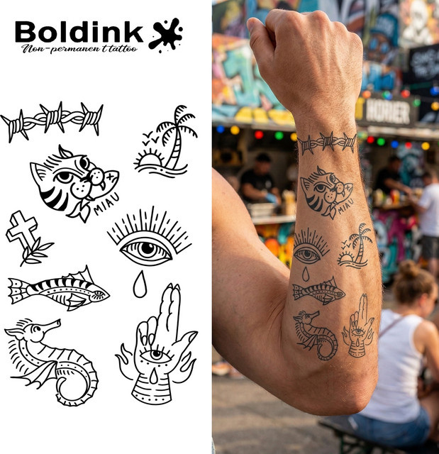 BOLDINK American Dark Tattoo Sticker, Unisex - Bild 1