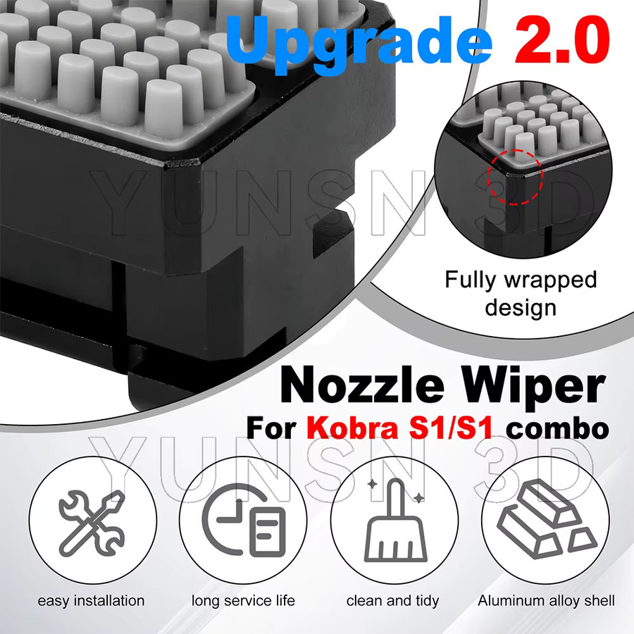 Anycubic Kobra S1 Combo Düsenwischer Upgrade aus Aluminium und Silikon für Hotend Reinigung - Bild 2