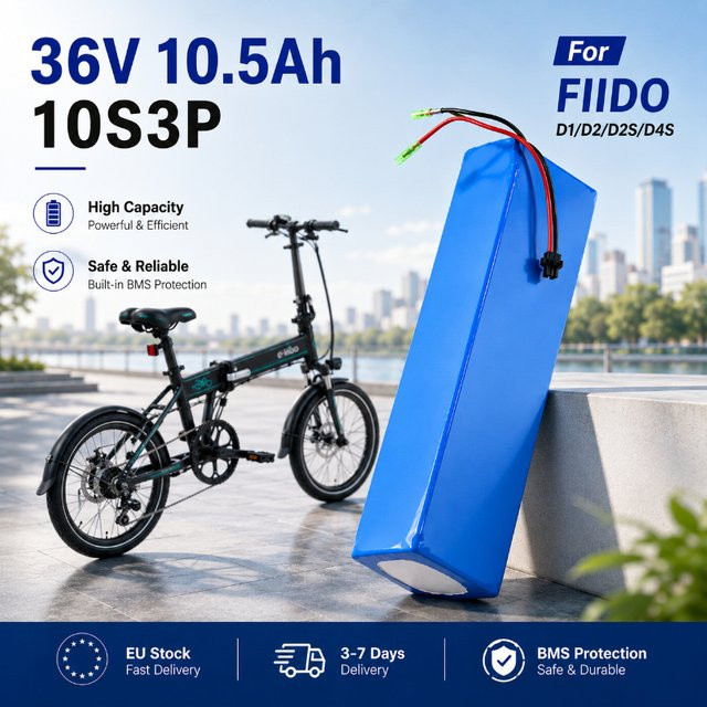 FIIDO Wiederaufladbare Lithium-Ionen-Batterie 36V 7.8Ah 10.5Ah 14Ah 10S3P mit 15A BMS für E-Bike Ersatzakku kompatibel mit FIIDO D1 D2 D2S D4S in Blau - Bild 1