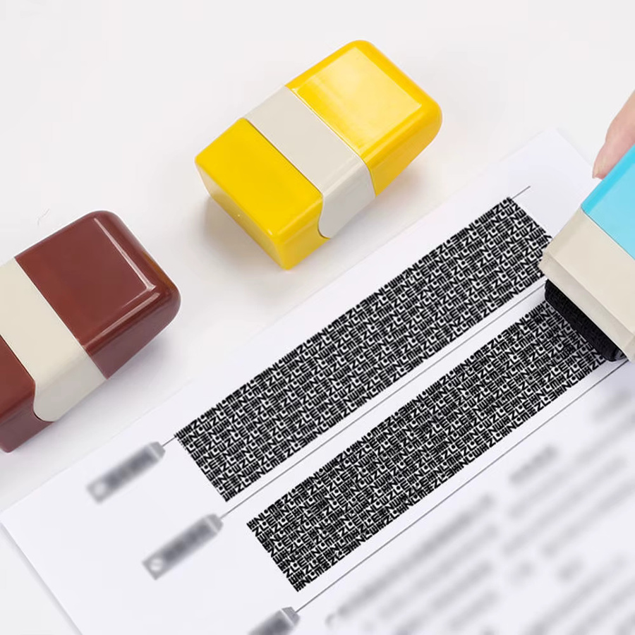 Tragbarer Identitätsschutz Rollstempel zur Selbstfärbung in Blau aus Kunststoff - Bild 2