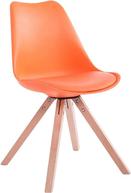 DELUKE Besucherstuhl SYDNEY in Orange aus Kunstleder, B/T/H: 47,5 x 55,5 x 83 cm - Bild 1