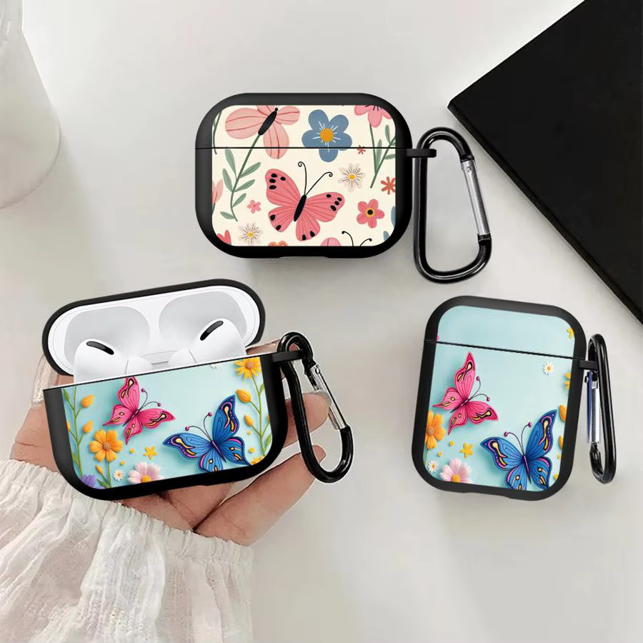 Schmetterlings Design Schutzhülle für Apple AirPods Pro 1, 2 und 3 in Multicolour - Bild 1