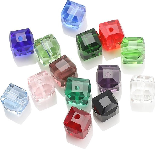 ZHUBI Glaswürfelperlen, Rot, 10 mm, facettiert, Glas - Bild 1