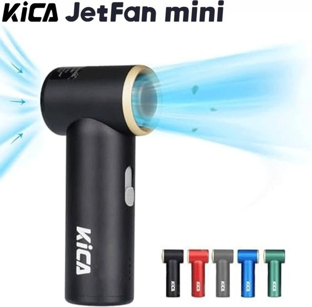 Kica JetFan Mini Tragbarer Kühlventilator in Blau mit Metallgehäuse und Akku - Bild 1
