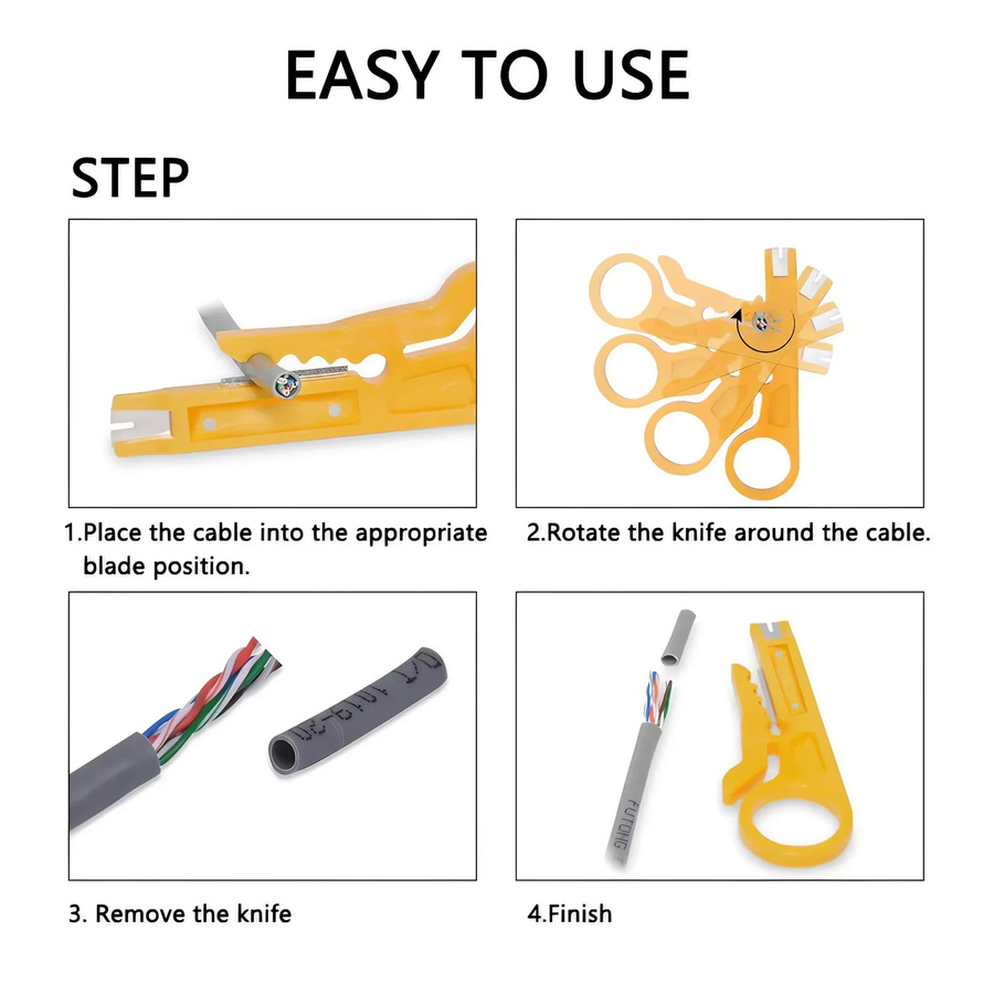 STONEGO Tragbare Abisolierzange und Crimpzange als Dual-Funktionswerkzeug für Ethernet-Kabel und Drähte - Bild 2