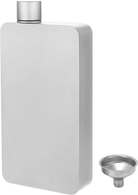 KaiSai Titanflasche Outdoor Tragbar Leicht Quadratisch mit Edelstahl Trichter, Weiß, 400ml - Bild 1