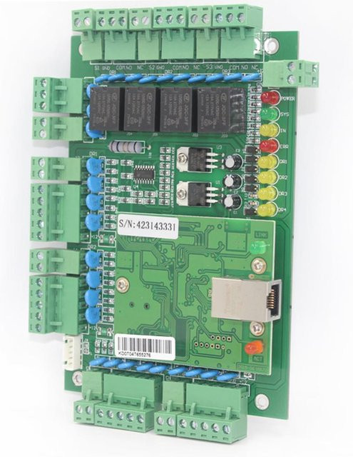 Asia-Teco TCP/IP-Türzugangskontrollplatine für Sicherheitssysteme mit Ethernet/LAN, Wiegand 26/34 und Unterstützung für bis zu 20.000 Benutzer in Grün - Bild 1