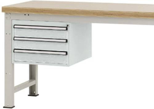 Manuflex Gehäuse-Unterbau PROFI ZB4631.7035 mit 3 Schubfächern, grau, für Werkbanktiefe 700 mm - Bild 1