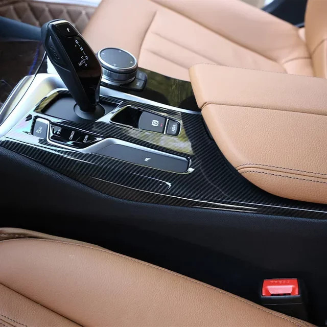 Owntycar Carbon-Faser Mittelkonsole und Schalttafel Abdeckung für BMW 5er G30 2016-2019 in Schwarz - Bild 1