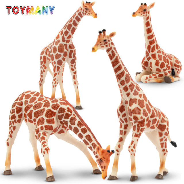 toymany Simulation Giraffe Wildlife Tier Modell, Action Figuren, 4-teiliges Set - Bild 1