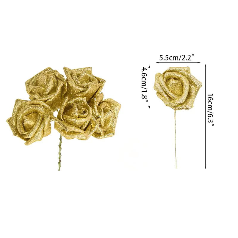 ZQCXLD Künstliche Glitter Rosen aus Schaum in Rot, Rosa und Gold für Hochzeiten und Party Dekorationen - Bild 3