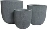 KAEMINGK Blumentopf Lennox rund in Grau, B/T/H: 31,0 x 31,0 x 44,5 cm - Bild 1