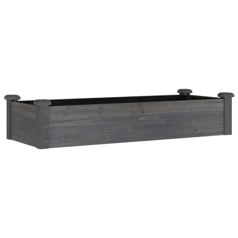 vidaXL Hochbeet aus Massivholz Tanne mit Einsatz, Grau, B/T/H: 120 x 45 x 25 cm - Bild 2