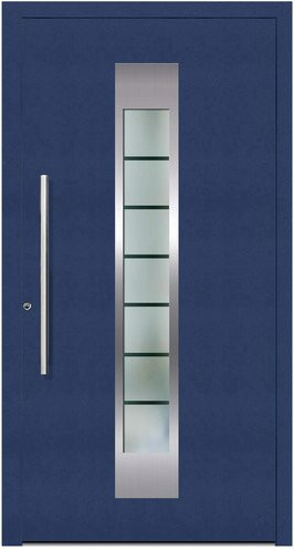 KNOCK Aluminium-Haustür Terra Nova in Stahlblau mit Glaseinsatz, modern, RC2, B: 100,0 cm, H: 210,0 cm - Bild 1