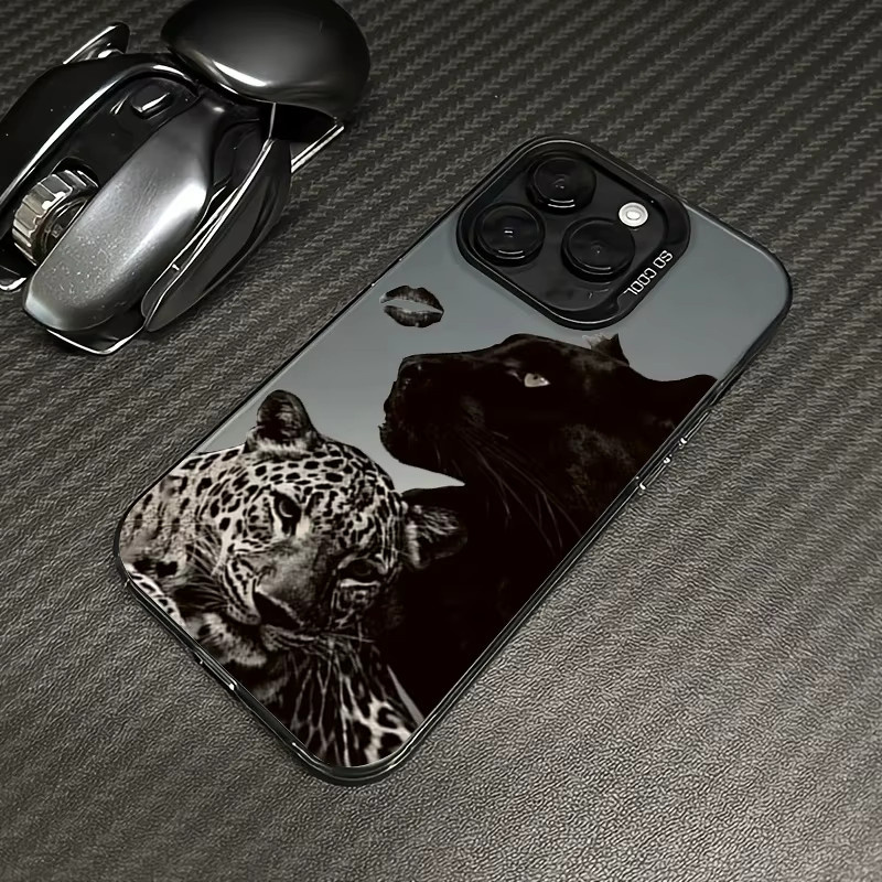 Silberne Handyhülle mit Leopardenmuster für Apple iPhone Modelle, galvanisiertes Design - Bild 5