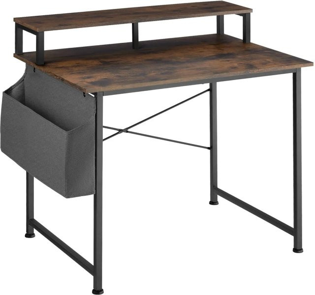 tectake Schreibtisch im Industrial Style aus Holz und Metall in Braun, B/T/H: 120 x 60 x 110 cm - Bild 2