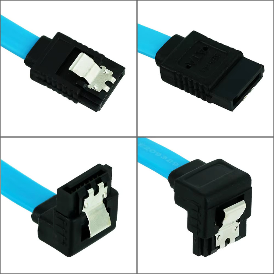 OULLX SATA 3.0 Kabel für Festplatte und SSD, 90-Grad-Hochgeschwindigkeits-HDD-Adapter und SATA-Verlängerungskabel in Blau - Bild 2
