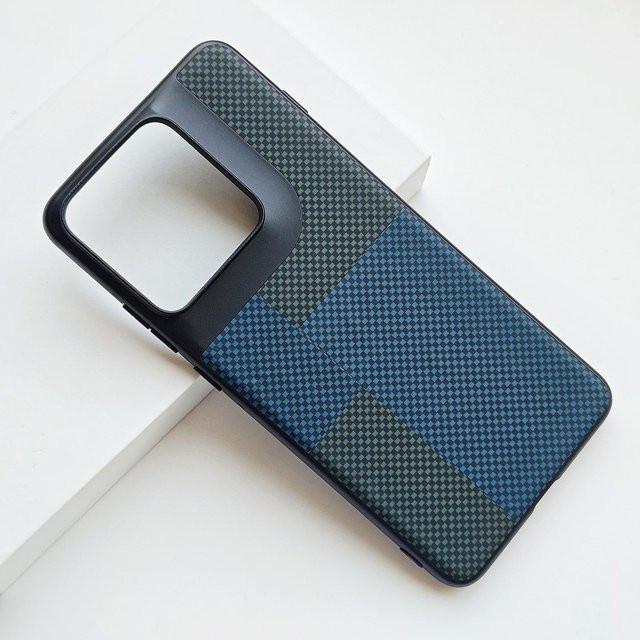 Stoßfeste MOTO Signature Handyhülle aus PU-Leder und Kevlar für Motorola X70 Air Pro in Blau - Bild 1