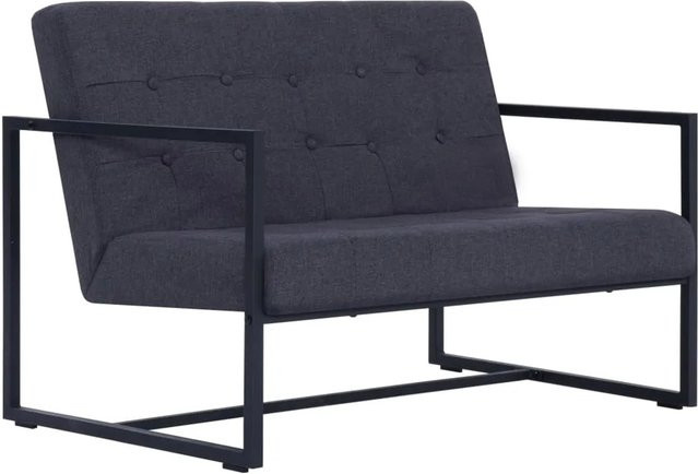 vidaXL 2-Sitzer-Sofa mit Armlehnen in Grau, modernes Design mit Stoffbezug und Metallgestell für dein Wohnzimmer - Bild 1