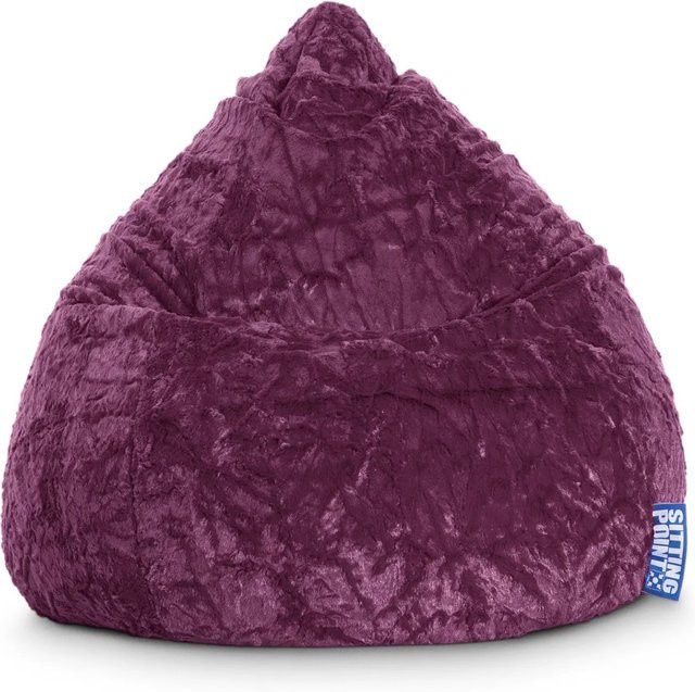 Sitting Point Sitzsack Fluffy 120 in Aubergine mit Samtbezug und abnehmbarem Bezug - Bild 1