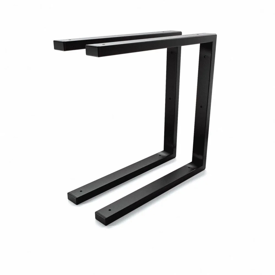 HEVVA Waschtischhalterung LAHN 2er Set Schwarz Matt aus Metall, Tiefe: 40 cm - Bild 2
