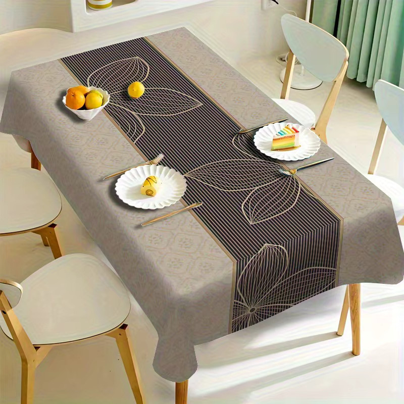 VIKAMA Tischdecke mit modernem geometrischem Blattmuster für rechteckige Tische - Bild 2