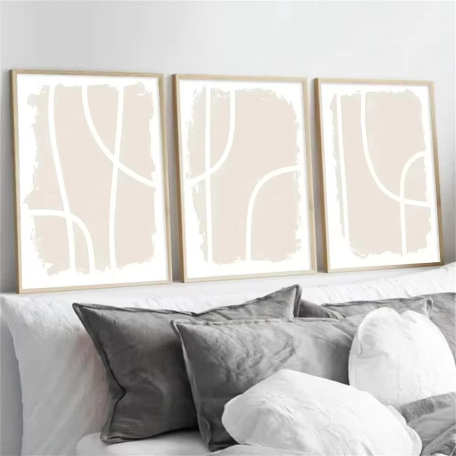 Potdemiel Abstrakte Wandkunst Poster in Weiß und Beige im Boho-Stil als moderner Nordic-Druck für deine Innendekoration - Bild 2