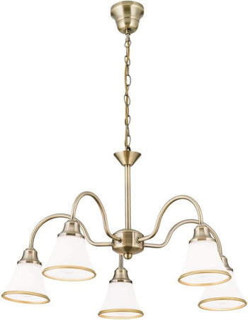 Orion Leuchten Hängeleuchte Maja in Antik Messing und Glas, Durchmesser: 56 cm