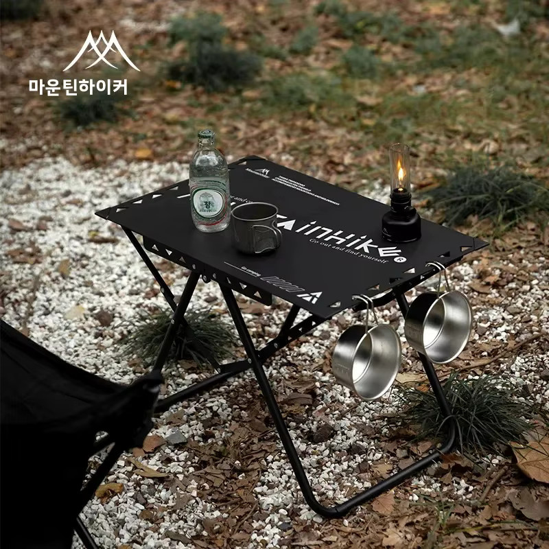 Mountainhiker Zusammenklappbarer Campingtisch aus Aluminiumlegierung in Schwarz, Tragbarer Picknicktisch für Outdoor und Freizeit - Bild 2