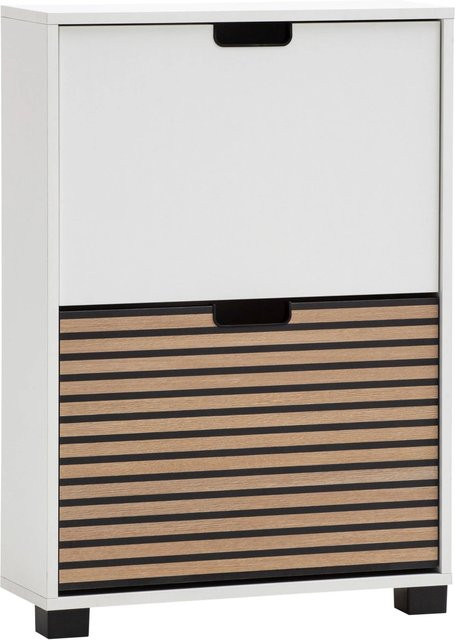Schildmeyer Schuhkipper Ryker mit 2 Klappen in Weiß-Braun, B/H/T: 59,8 x 85,2 x 19,5 cm - Bild 1