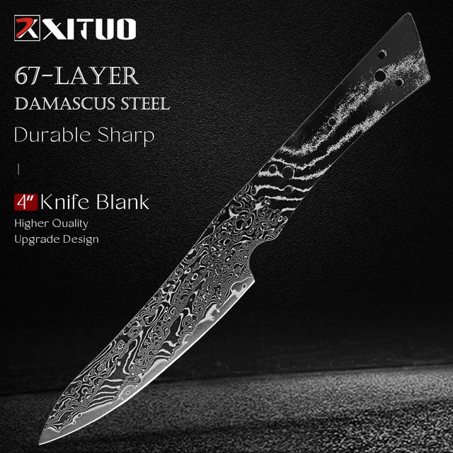 XITUO Damaststahl Allzweck-Obstmesser mit schwarzer Klinge als Blank Blade für die DIY Messerherstellung - Bild 1