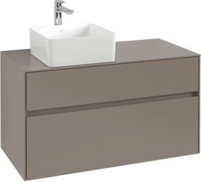 Villeroy & Boch Waschtischunterschrank Collaro in White Oak mit WT links, Wandmontage, B/T/H: 100 x 54,8 x 50 cm - Bild 1