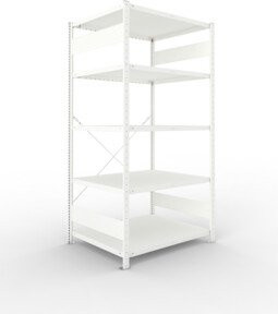 META Steckregal CLIP 230 mit 5 verstellbaren Böden, Farbe: Grau, B/T/H: 200 x 100 x 80 cm - Bild 1
