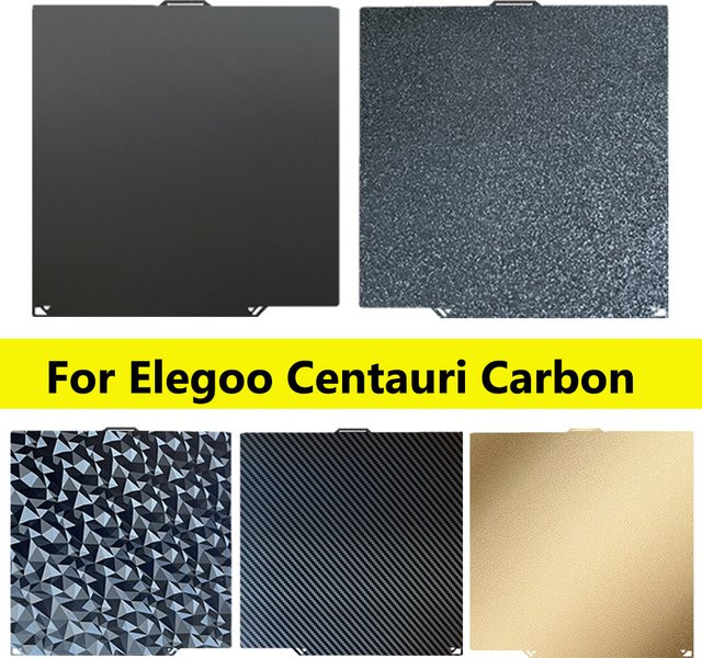 Elegoo Centauri Carbon Bauplatte, doppelseitige PEO-PET-PEI-Platte, Gold, B: 260 mm x T: 271 mm - Bild 1