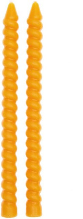 Rico Design Spiralkerzen in Senfgelb, Höhe: 18 cm, Durchmesser: 1,4 cm