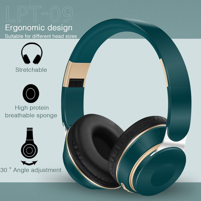 CATASSU Kabellose Bluetooth Over-Ear Kopfhörer mit Mikrofon und SD-Kartensteckplatz in Rot - Bild 1