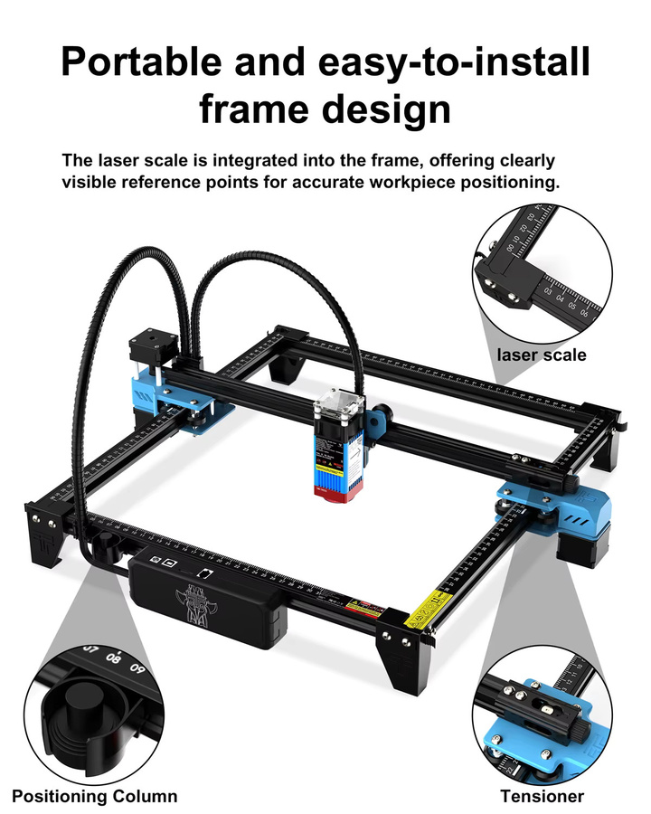 TwoTrees TTS-10 Pro 80W und TTS-55Pro 40W Lasergravurmaschine CNC-Laserschneider für Holz, Leder und Edelstahl in Schwarz - Bild 3