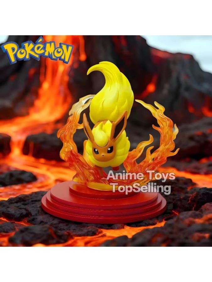 Bandai Pokémon Flareon Actionfigur aus PVC in Orange, 9 cm Sammlermodell - Bild 6