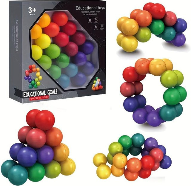 Binchi Montessori Lernballspielzeuge, 3D Perlen-Stressabbau, Magischer Ball - Bild 1