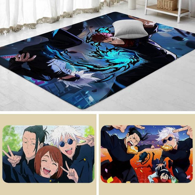 Mesuca Jujutsu Kaisen Anime Teppich, rutschfeste Dekomatte für Bad und Eingang, Mehrfarbig, B: 60 cm, T: 40 cm - Bild 1