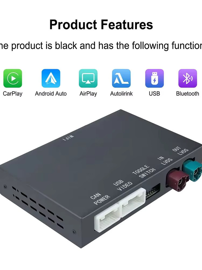 ANYFAR Kabelloses CarPlay und Android Auto Modul für BMW NBT CIC Systeme, Schwarz, mit Bluetooth und GPS, kompatibel mit BMW 1 2 3 4 5 6 7 Serie sowie X1 X3 X4 X5 und Mini - Bild 1
