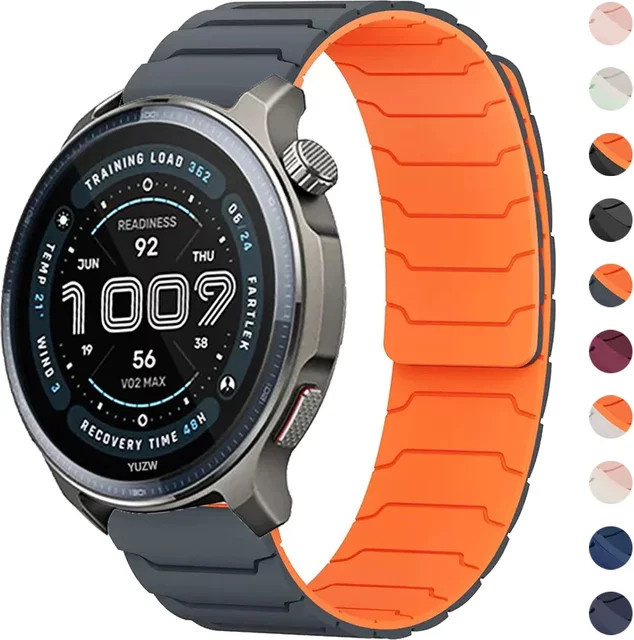 Amazfit Uhrenarmband Silikon, Magnetische Schleife, Schwarz, 22 mm - Bild 1