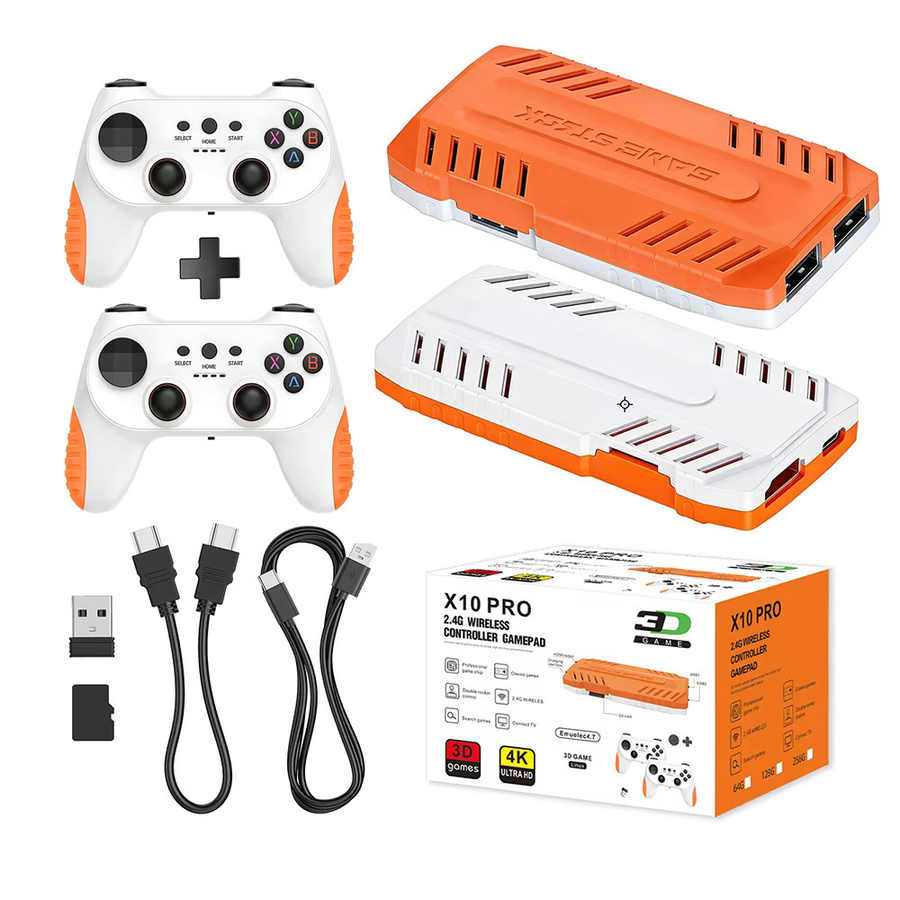 JSAMAZING X10 Pro Retro TV-Spielestick mit 4K HD-Ausgabe und 2 kabellosen Controllern für Heimvideospiele - Bild 2